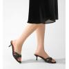 imageAnkis Black Nude White Heels for Women Strappy Kitten Low Heels Open Toe Fashion Party Dress Heeled SandalsBlack Suede