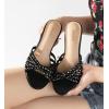 imageAnkis Black Nude White Heels for Women Strappy Kitten Low Heels Open Toe Fashion Party Dress Heeled SandalsBlack Suede