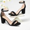 imageAnkis Heels for Women Open Toe Ankle Strap Chunky Heel Sandals 275 InchBlack Nubuck