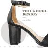 imageAnkis Heels for Women Open Toe Ankle Strap Chunky Heel Sandals 275 InchBlack Pu