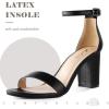 imageAnkis Heels for Women Open Toe Ankle Strap Chunky Heel Sandals 275 InchBlack Pu