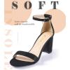 imageAnkis Heels for Women Open Toe Ankle Strap Chunky Heel Sandals 275 InchBlack Suede