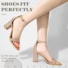 imageAnkis Heels for Women Open Toe Ankle Strap Chunky Heel Sandals 275 InchGoldGlitter
