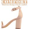 imageAnkis Heels for Women Open Toe Ankle Strap Chunky Heel Sandals 275 InchNude Nubuck