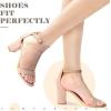 imageAnkis Heels for Women Open Toe Ankle Strap Chunky Heel Sandals 275 InchNude Suede