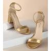 imageAnkis Heels for Women Open Toe Ankle Strap Chunky Heel Sandals 275 InchOld Gold