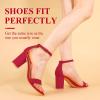 imageAnkis Heels for Women Open Toe Ankle Strap Chunky Heel Sandals 275 InchRed Suede