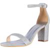 imageAnkis Heels for Women Open Toe Ankle Strap Chunky Heel Sandals 275 InchSilver Glitter