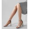 imageAnkis Heels for Women Open Toe Ankle Strap Chunky Heel Sandals 275 InchStarlight Silver