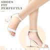 imageAnkis Heels for Women Open Toe Ankle Strap Chunky Heel Sandals 275 InchWhite Pu