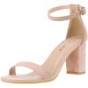 imageAnkis Heels for Women Open Toe Ankle Strap Chunky Heel Sandals 275 InchNude Suede