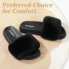 imageAnkis Black Fur SlidesCute Chic Versatile Pretty Soft Platform Slides Open Toe Nonslip Womens House Fluffy Slippers Fuzzy Slippers for Women Indoor Outdoor All Seasons