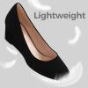 imageAnkis Black Nude Silver Gold Wedges for Women Low Heel Womens Wedge Comfortable Closed Toe Women Pumps Dress Shoes 2InchBlack Nubuck