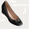 imageAnkis Black Nude Silver Gold Wedges for Women Low Heel Womens Wedge Comfortable Closed Toe Women Pumps Dress Shoes 2InchBlack Pu