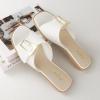 imageAnkis Black White Brown Womens Flat Sandals Comfortable Flat Sandals for Dressy Summer Womens Slide SandalsWhite