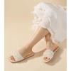 imageAnkis Black White Sandals Women Flat Sandals Comfortable Womens Slide Sandals Fashion Flat Sandals for Women 2025 SummerWhite