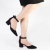 imageAnkis Closed Toe Heels for Women Black Nude Gold Silver Pointed Toe Heels Low Block Chunky Women Pumps with Ankle Strap 225 InchBlack Suede