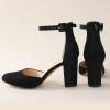 imageAnkis Closed Toe Heels for Women Black Nude White Silver Gold Womens Heels Closed Round Toe Chunky Block Pumps Shoes 3 InchBlack Nubuck