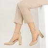 imageAnkis Closed Toe Heels for Women Black Nude White Silver Gold Womens Heels Closed Round Toe Chunky Block Pumps Shoes 3 InchNude Nubuck