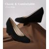 imageAnkis Closed Toe Wedges for Women Black Nude Gold Silver Wedges Heels for Women Comfortable Medium Heel Wedges Work Pumps Shoes for Dressy Spring Fall  25InchBlack Nubuck