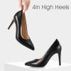 imageAnkis High Heel Womens Pumps Black Sliver White Blue Heels Closed Toe Pointed Toe 4in Stiletto Heel for Women Comfy Memory Foam Pump Shoe Party Wedding Work Classic Dressy Casual with Gel InsolesBlack Pu