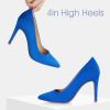 imageAnkis High Heel Womens Pumps Black Sliver White Blue Heels Closed Toe Pointed Toe 4in Stiletto Heel for Women Comfy Memory Foam Pump Shoe Party Wedding Work Classic Dressy Casual with Gel InsolesRoyal Blue