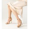 imageAnkis High Heels for Women 4 Inches Black Nude Gold Stiletto Heels Open Toe Ankle Strap Heeled Sandals for Dressy Wedding PartyGold Pu