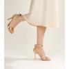 imageAnkis High Heels for Women 4 Inches Black Nude Gold Stiletto Heels Open Toe Ankle Strap Heeled Sandals for Dressy Wedding PartyGold Pu