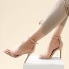imageAnkis High Heels for Women 4 Inches Black Nude Gold Stiletto Heels Open Toe Ankle Strap Heeled Sandals for Dressy Wedding PartyNude Nubuck