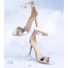 imageAnkis High Heels for Women 4 Inches Black Nude Gold Stiletto Heels Open Toe Ankle Strap Heeled Sandals for Dressy Wedding PartySilver Pu