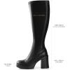 imageAnkis Knee High Boots Platform Boots for Women Chunky Heel Side Zipper Long GOGO BootsBlack Pu