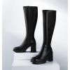 imageAnkis Knee High Boots Platform Boots for Women Chunky Heel Side Zipper Long GOGO BootsBlack Pu