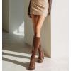 imageAnkis Knee High Boots Platform Boots for Women Chunky Heel Side Zipper Long GOGO BootsBrown