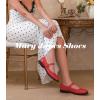 imageAnkis Mary Jane Shoes Women Pumps Comfortable Dress Shoes for Women Square Toe Wedding Shoes Low Short Block Chunky Thick HeelsRed Pu