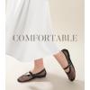 imageAnkis Mesh Ballet Flats for Women Black Mesh Flats Buckle Strap Mary Jane Ballerina Flats Womens Fishnet Flat Sandals Shoes for Dressy SummerBlack