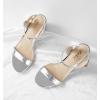 imageAnkis Nude Black Heels 25 Block Chunky White Clear Silver Heel Dressy Open Toe Heels For Women Ankle Strap Low Short Thick Strappy Dress Comfortable Sandal Casual Party Wedding Event Summer ShoesSilver Pu