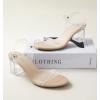 imageAnkis Nude Black Heels 25 Block Chunky White Clear Silver Heel Dressy Open Toe Heels For Women Ankle Strap Low Short Thick Strappy Dress Comfortable Sandal Casual Party Wedding Event Summer ShoesNude Clear