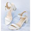 imageAnkis Nude Black Heels 25 Block Chunky White Clear Silver Heel Dressy Open Toe Heels For Women Ankle Strap Low Short Thick Strappy Dress Comfortable Sandal Casual Party Wedding Event Summer ShoesWhite Pu