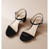 imageAnkis Nude Black Heels 25 Block Chunky White Clear Silver Heel Dressy Open Toe Heels For Women Ankle Strap Low Short Thick Strappy Dress Comfortable Sandal Casual Party Wedding Event Summer ShoesBlack Nubuck