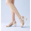 imageAnkis Nude Black Heels 25 Block Chunky White Clear Silver Heel Dressy Open Toe Heels For Women Ankle Strap Low Short Thick Strappy Dress Comfortable Sandal Casual Party Wedding Event Summer ShoesWhite Pu