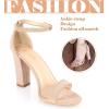 imageAnkis Nude Black White Heels for Women Open Toe Ankle Strap High Heel Sandals Party Wedding Strappy Buckle Sandals Standard Size 4 Inches Tall High Heel DesignNude Suede