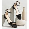 imageAnkis Nude Black White Women Sandals Dressy 1 Inch Low Block Heel Strappy Open Toe Flat Casual Sandals for Women Comfortable Adjustable Ankle Strap Shoes Wedding Summer 2024Black Suede