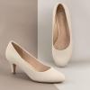 imageAnkis Nude Pumps for Women Comfortable Low Heel Women Pumps Closed Round Toe Dress Shoes for Work Office Wedding Party Prom 25 Inch