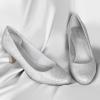 imageAnkis Silver Pumps for Women Comfortable Low Heel Women Pumps Closed Round Toe Dress Shoes for Work Office Wedding Party Prom 25 Inch