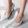 imageAnkis Silver Pumps for Women Comfortable Low Heel Women Pumps Closed Round Toe Dress Shoes for Work Office Wedding Party Prom 25 Inch