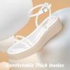 imageAnkis Wedge Sandals for Women Black White Nude Wedge Low Heels Platform Comfortable Padded Insole Slides Open Toe Wedge Sandals Strappy Buckle Ankle Strap Lightweight Casual Dressy Summer Girls