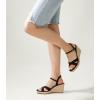 imageAnkis Wedge Sandals for Women Espadrille Womens Wedge Sandals Comfortable Open Toe Cross Band Ankle Strap High Heel Wedges for Women Dressy Summer 34InchBlack Suede