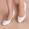 imageAnkis White Pumps for Women Comfortable Low Heel Women Pumps Closed Round Toe Dress Shoes for Work Office Wedding Party Prom 25 Inch