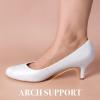imageAnkis White Pumps for Women Comfortable Low Heel Women Pumps Closed Round Toe Dress Shoes for Work Office Wedding Party Prom 25 Inch