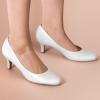 imageAnkis White Pumps for Women Comfortable Low Heel Women Pumps Closed Round Toe Dress Shoes for Work Office Wedding Party Prom 25 Inch